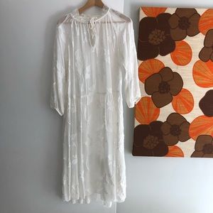 Aritzia Dufour Sheer White Dress Size S